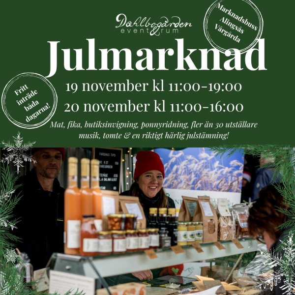 Julmarknad Dahlbogården Alingsås 19-20nov