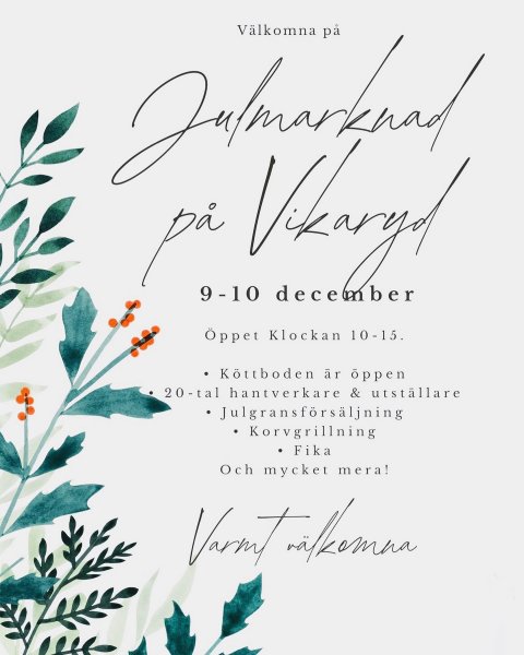 Julmarknad Vikaryd 9-10 dec