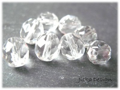 Fasetterade Runda Kristall 8mm 10st